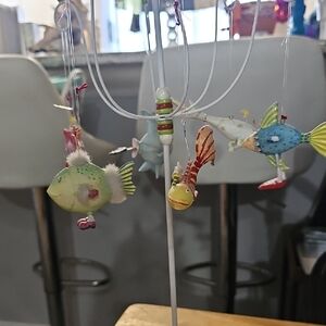 Whimsical Fish Holiday Ornaments Set
